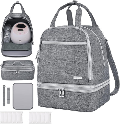 Derbiedersinn Breast Pump Bag, Compatible with Spectra Pumps, Insulated Carrying Case with