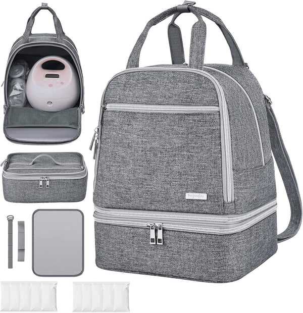 Derbiedersinn Breast Pump Bag, Compatible with Spectra Pumps, Insulated Carrying Case with