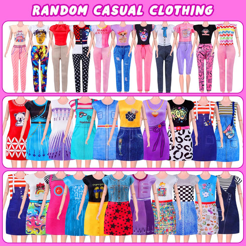 Doll Closet Playset with Doll, 342 Pcs Clothes and Accessories, Princess Dresses, Pants, Swimsuits, and Shoes