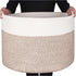 MINTWOOD Design Extra Large 22 x 14in Woven Cotton Rope Decorative Blanket Basket for Living Room, Light Brown