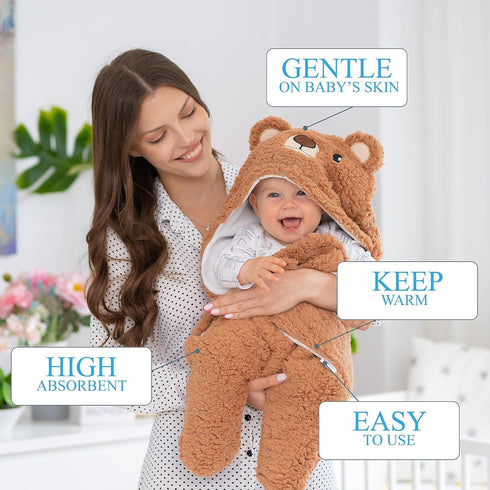 0-6 Baby Swaddle Blanket Bear Months Cute Organic Ultra Soft Plush NewBorn Baby Essentials Must Have Infants Girls Boys