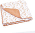 Parker Baby Muslin Blanket, 100% Soft Cotton Kids Reversible Quilt - Crib, Stroller, Tummy-Time