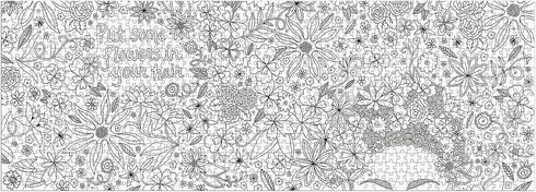 Andrea Pippins Flowers in Your Hair 1000 Piece Panoramic Puzzle from Galison - 39" x 14" Landscape, Thick Pieces