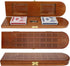 Pacific Shore Games Wooden Cribbage Board Game Set, Walnut Stained Continuous 3