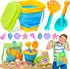 DUDUCOFU Collapsible Beach Sand Toys for Kids Toddlers, Collapsible Sand Buckets Sifter
