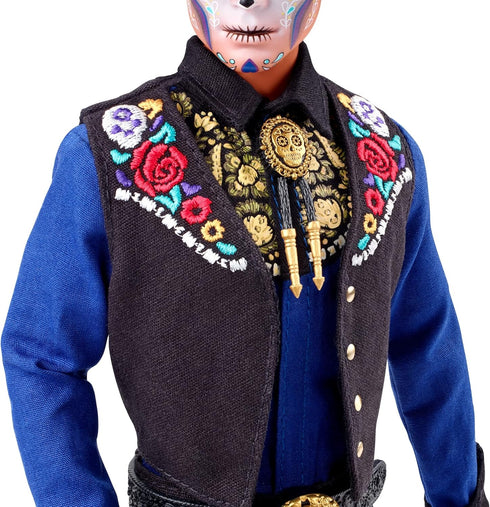 2022 Barbie Signature Fashion Doll, Da De Muertos Ken Collectible Wearing Shirt, Vest & Sombrero with Calavera Face