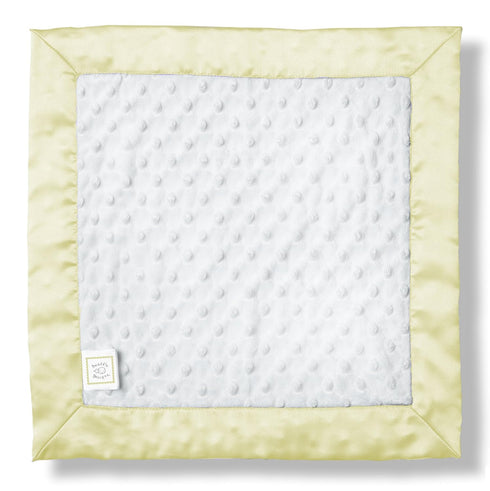 SwaddleDesigns Small Baby Lovie Security Blanket, Plush Dots with Satin Trim, Pastel Yellow