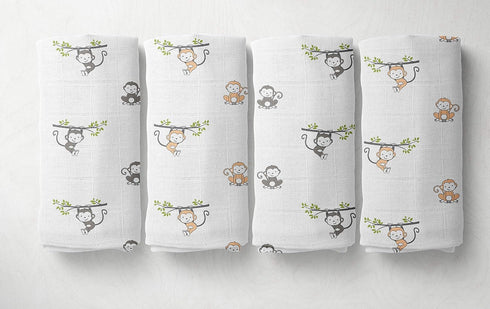 Bacati - Baby Blanket Unisex Swaddle Wrap Soft Breathable Cotton Muslin Swaddle