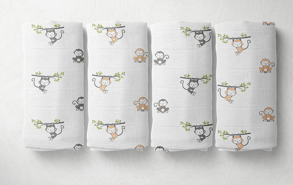 Bacati - Baby Blanket Unisex Swaddle Wrap Soft Breathable Cotton Muslin Swaddle