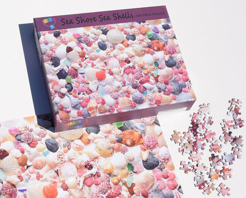 1000 Parachute Puzzles Sea Shore Sea Shells - Seashell and Seashore Beach Jigsaw Puzzles Pieces for Adults Bright