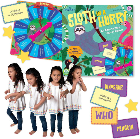 eeBoo Sloth in a Hurry Action Board Game - Easy to Play Educational Game for Ages 5+