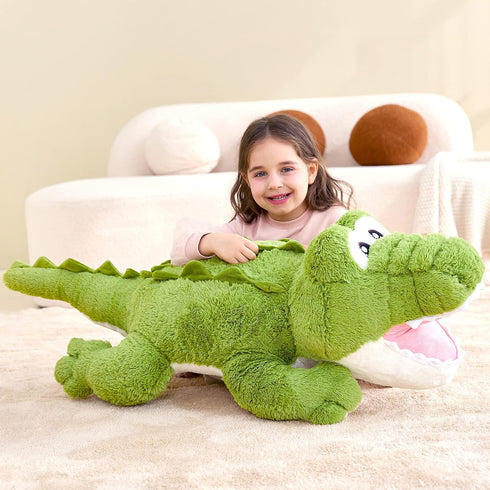 30" IKASA Giant Crocodile Stuffed Animal Plush Toys,Soft Toy Alligator Large Cute Huge Jumbo Big Size Kawaii Fluffy Fat