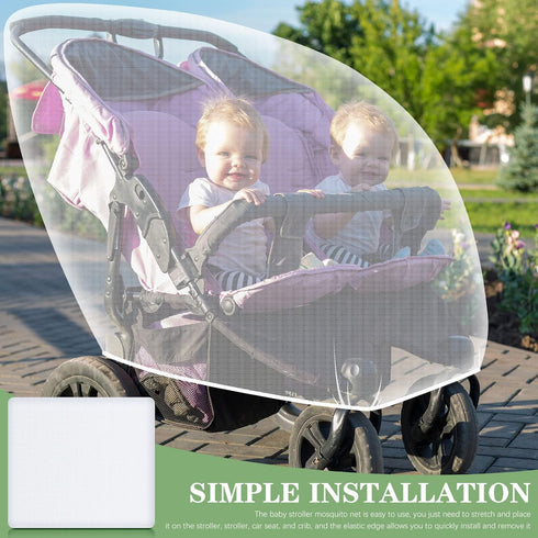 3 Pcs Double Stroller Mosquito Net, Breathable Mesh Bug Cover for Baby Stroller, Tandem Stroller Bassinet