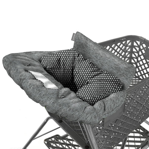 Summer 2-in-1 Full Coverage Cushy Shopping Cart Cover (Heather Gray) and High Chair Cover with Removable Seat