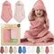 100% Organic Cotton Muslin Baby Hooded Towels 32x32 Inch 2 Pack Soft