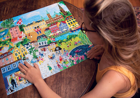 eeBoo: Piece and Love Copenhagen 1000 Piece Square Adult Jigsaw Puzzle, Glossy Sturdy Pieces