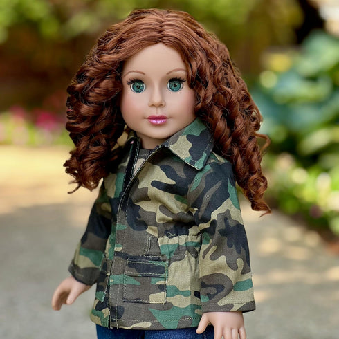 Military Style 18 Inch Doll Clothes - 4 Piece Outfit with Camouflage Jacket, T-Shirt, Jeans and Boots (Dolls Not