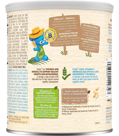 Nestle 14.1-Ounce (Pack 5) Cerelac Wheat Cereal with Milk, Canister