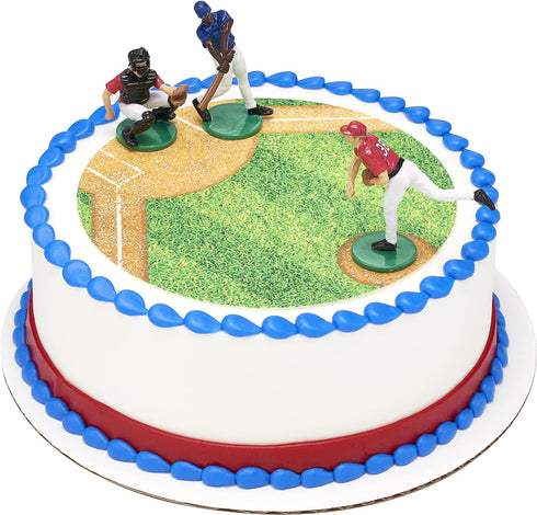 DecoSet 3 Set, Batter Up Piece Decorations Cake and Cupcake Toppers for Baseball Themed Birthdays, Celebrations