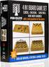 4 in 1 Board Game Set - Extra Large Sling Puck Game, Wooden Chess Board Sets, Checkers for Adults and Kids