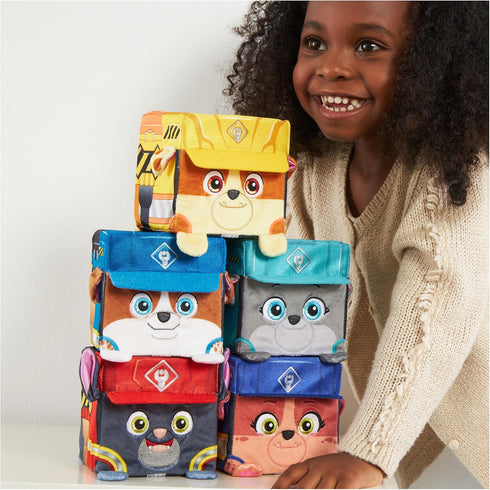 Rubble & Crew Stuffed Animals - Charger, 4-Inch Cube-Shaped Plush Toy for Kids Ages 3 and Up
