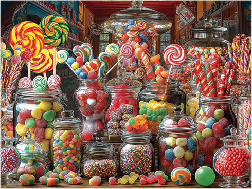 White Mountain 500 Piece Jigsaw Puzzle Fun Food Treat Puzzles with Large