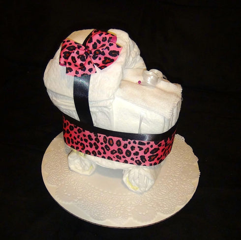 Little KG's Dreams Diaper Cake Stroller Centerpiece or Gift (Baby Girl) by