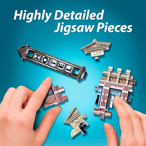 Wrebbit3D 3D 295 Hotel Puzzle | Urbania Collection | Jigsaw Puzzle Pieces | Charming and Unique Streetscape of a Small