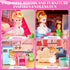Doll House for Girls, 11 Rooms Dollhouse with Dolls, Puppies, Furniture, LED Light, Toddler Playhouse Gift
