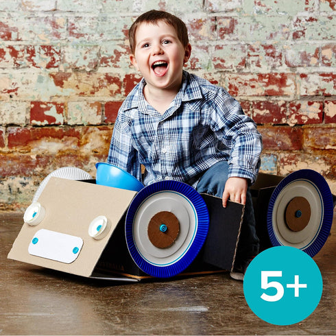 Makedo Explore - Upcycled Cardboard Construction Toolkit in Small Toolbox (50 Pieces) | STEM + STEAM Educational Toys