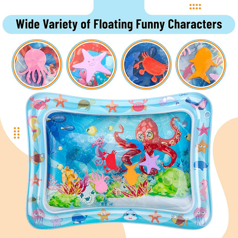 Tummy Tummy Mr. Pen- Inflatable Time Water Mat, Water Mat for Babies, Infant Water Mats, Baby Water Pad, Water Time Mat