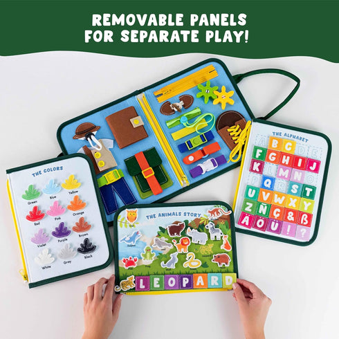 BONNYCO Toddler Busy Board Felt Montessori Toys, Sensory Board, Learning Toys for Kids, Birthday Gifts