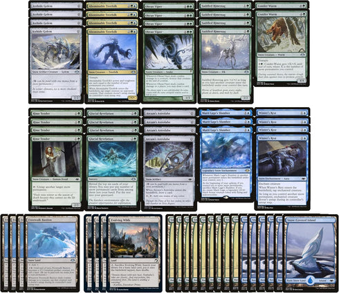Elite Snow Deck - Blue Green, Modern Legal Custom Built for Magic The Gathering - 60 Card Full Art Lands