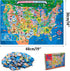 USA Map Puzzle for Kids - 200 Piece Jigsaw Puzzle with 50 States and Capitals, Ages 4 and Up