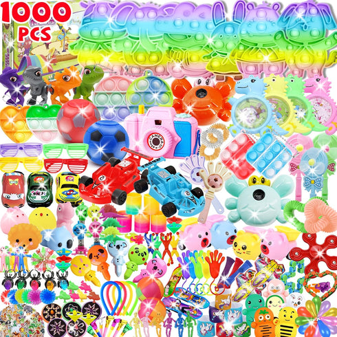 1000+ PCS Fidget Toys Pack for Kids, Party Favors, Christmas Stocking Stuffers, Birthday Gift, Treasure Box, Goodie Bag