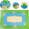6 Pack Grassland Rivers Pattern Baseplate, 10" x 10", Building Brick Base Plate for Kids Toy
