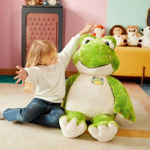 IKASA Large 30" Frog Stuffed Animal Plush Toy, Giant Cute Jumbo Soft Toy for Kids