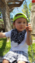 Pickle & Olive Reversible Baby Teething Bibs, Attached Heart Shaped Teether, Monochrome, Set of 2