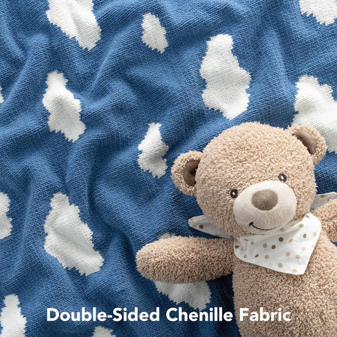 Gift(30x40 Inches,Bouncy Berkshire Baby Blanket,Ultra-Plush Reversible Chenille Knit Toddler Blanket,Cute Pattern