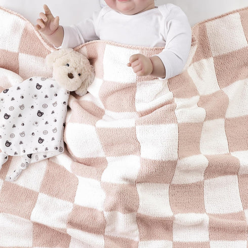 30"X40" Cozy 75X100cm CREVENT Soft Warm Chenille Baby Blanket for Girls Boys, Newborn Essentials for Infant, Baby