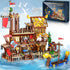 Viking Pirate Ship House Building Block | Medieval Village Set with Dragon Head Ship (1039 Pcs)