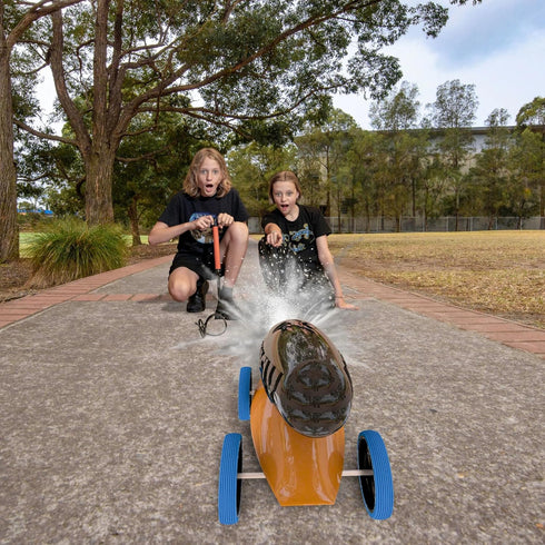 Heebie Jeebies Liquifly Jet Car, Water Powered Race Car with Air Pump, STEM Activity for Kids Ages 6+