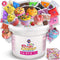 4 LB Milky Butter Slime Bucket Gift for Girls, FunKidz 64 FL OZ Soft White Scented Slime Kit with 29 Add-Ins for Kids