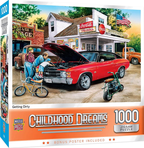 MasterPieces 1000 Piece Jigsaw Puzzle - Getting Dirty - Car Mechanics Theme - 26.75x19.25" - Perfect for Adults,