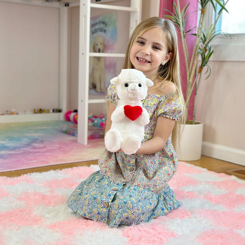 Valentine's Day Stuffed Animals - Heart Llama Alpaca, 8.5 Inches Tall, Child Safety Certified Plushies
