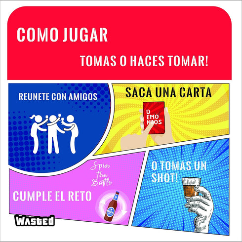 Wasted - The Party Game by Happy Ending Games - Board Game of Dares (Spanish Version)