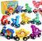 Helsort Wooden Dinosaur Train Set, Magnetic Dinosaur Toys and Number Train for Toddlers,