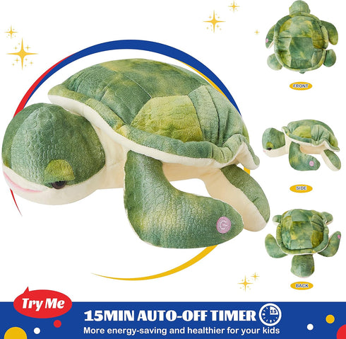 14'' Glow Guards Light up Sea Turtle Stuffed Animal Ocean Life Soft Plush Toy Pillow with Lullabies LED Night Lights