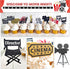 Movie Night Cupcake Toppers Decoration Pack of 24 Glitter Cake Toppers for Birthday Party Baby Shower Theme Supplies