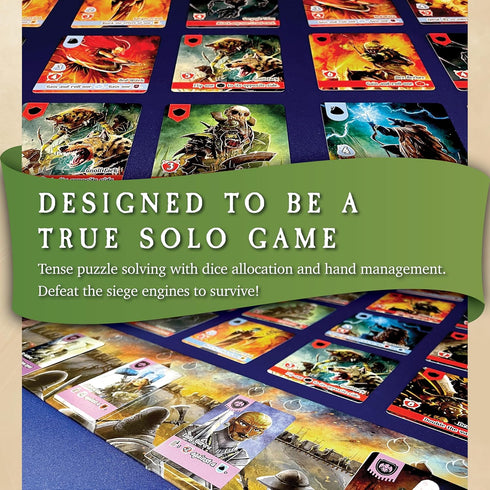 Daily Magic Games Siege of Valeria Board Game - Tower Defense Solo Board Game with Dice Rolling and Combo Cards. Single